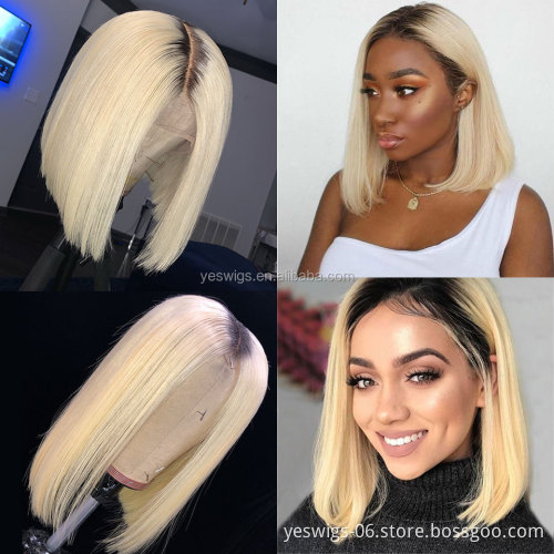 Yeswigs Pink Red 613 Blonde Grey Raw Brazilian Virgin Human Hair Bob Wig Straight Lace Front Wig Short Bob Human Hair Wig Vendor